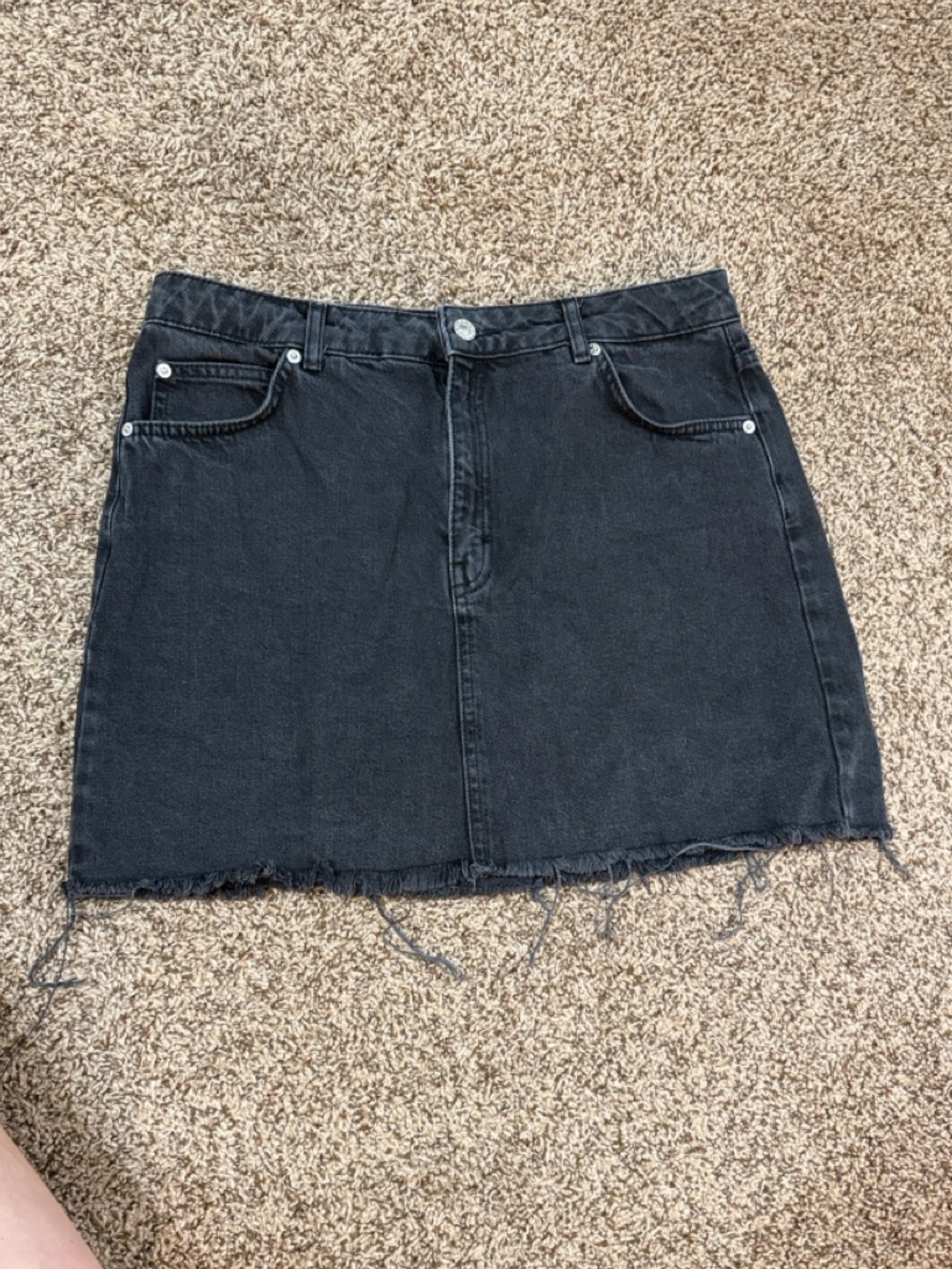 Topshop Black Denim Mini Skirt
